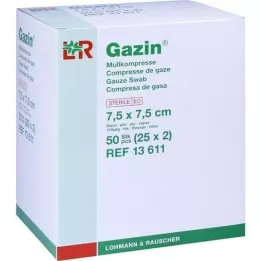 GAZIN Gaza komp.7,5x7,5 cm sterilna 8-struka, 25x2 kom