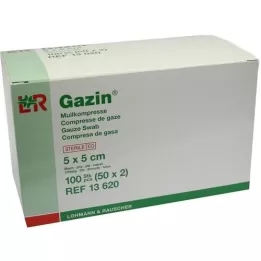 GAZIN Gaza komp.5x5 cm sterilna 8-struka, 50x2 kom