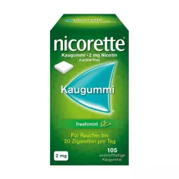 NICORETTE 2 mg gume za žvakanje svježe metvice, 105 komada