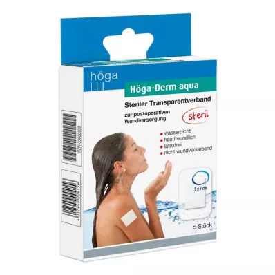 HÖGA-DERM aqua ste.Transp.Verb.m.Wundaufl.5x7 cm, 5 kom
