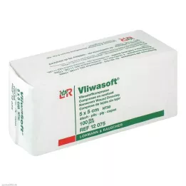 VLIWASOFT Komprese od flisa 5x5 cm nesterilne 4l, 100 kom