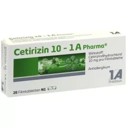 CETIRIZIN 10-1A Pharma filmom obložene tablete, 20 kom