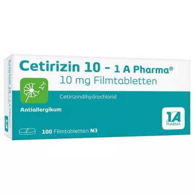 CETIRIZIN 10-1A Pharma filmom obložene tablete, 100 kom