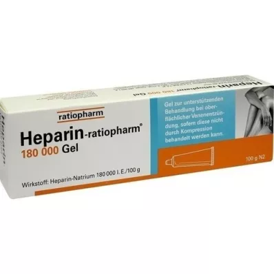 HEPARIN-RATIOPHARM 180.000 IU gela, 100 g