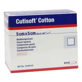 CUTISOFT Pamuk kompr.5x5 cm sterilni 12-struki, 25X2 kom