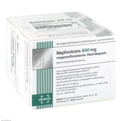 NEPHROTRANS 840 mg gastrorezistentne kapsule, 100 kom