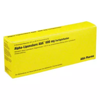 ALPHA LIPONSÄURE AAA Bočice za injekcije od 600 mg, 5X50 ml