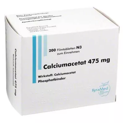 CALCIUMACETAT 475 mg filmom obložene tablete, 200 kom CALCIUMACETAT 475 mg filmom obložene tablete, 200 kom