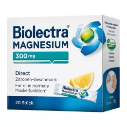 BIOLECTRA Magnezij 300 mg Direct Lemon Sticks, 20 kom
