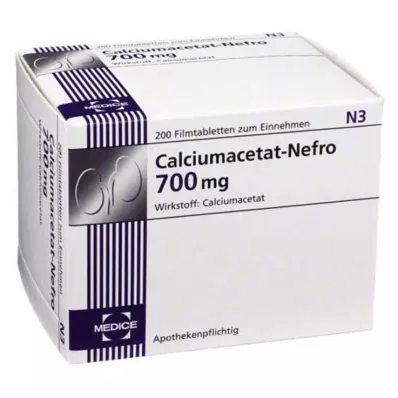 Kalcij acetat Nefro 700 mg filmom obložene tablete, 200 kom Kalcij acetat Nefro 700 mg filmom obložene tablete, 200 kom