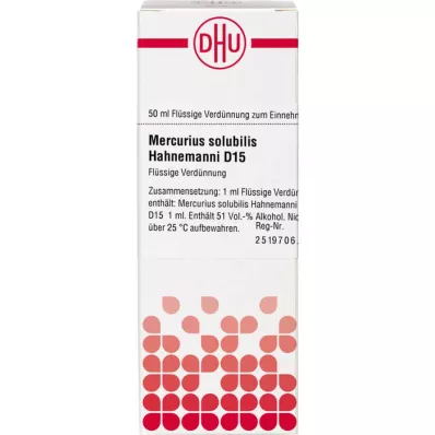 MERCURIUS SOLUBILIS Hahnemanni D 15 razrjeđenje, 50 ml