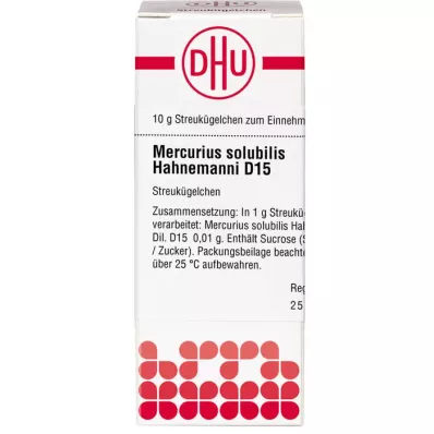 MERCURIUS SOLUBILIS Hahnemanni D 15 globula, 10 g