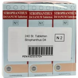 STROPHANTHUS D 4 Sanum tablete, 3x80 kom