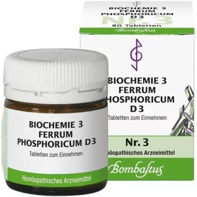 BIOCHEMIE 3 Ferrum phosphoricum D 3 tablete, 80 kom
