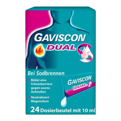 GAVISCON Dual 500mg/213mg/325mg suspenzija u vrećici, 24X10 ml GAVISCON Dual 500mg/213mg/325mg suspenzija u vrećici, 24X10 ml