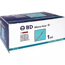 BD MICRO-FINE+ inzulinska štrcaljka 1 ml U40 12,7 mm, 100X1 ml