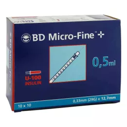 BD MICRO-FINE+ inzulinska štrcaljka 0,5 ml U100 12,7 mm, 100X0,5 ml