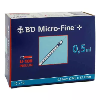 BD MICRO-FINE+ inzulinska štrcaljka 0,5 ml U100 12,7 mm, 100X0,5 ml