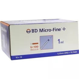 BD MICRO-FINE+ inzulinska štrcaljka 1 ml U100 12,7 mm, 100X1 ml