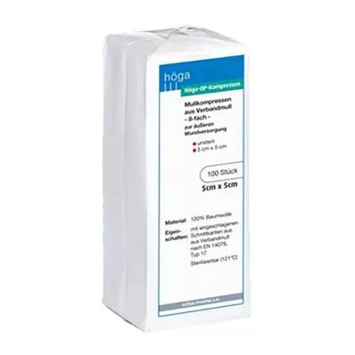 Höga OP Komprese 5x5cm 8-struke nesterilne, 100 komada Höga OP Komprese 5x5cm 8-struke nesterilne, 100 komada