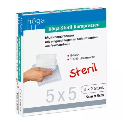 HÖGA-KOMPRESSEN 5x5 cm sterilni 8-slojni, 5X2 kom