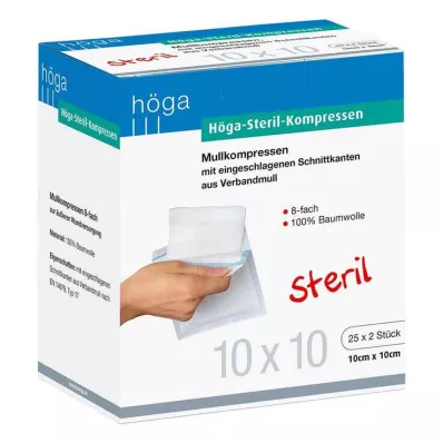 HÖGA-KOMPRESSEN 10x10 cm sterilni 8-slojni, 25X2 kom