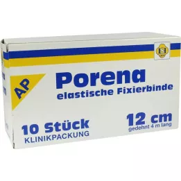 PORENA elastični zavoj od gaze 12 cm bijeli bez violončela, 10 kom