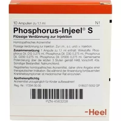 PHOSPHORUS INJEEL S ampule, 10 kom