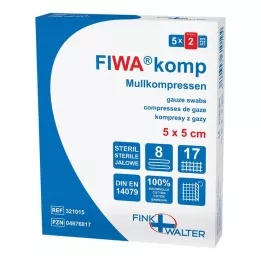 MULLKOMPRESSEN 5x5 cm sterilni 8-slojni, 5X2 kom