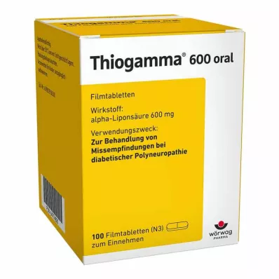 THIOGAMMA 600 oralnih filmom obloženih tableta, 100 kom THIOGAMMA 600 oralnih filmom obloženih tableta, 100 kom