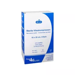 VLIESKOMPRESSEN 10x20 cm sterilni 4-struki, 25X2 kom