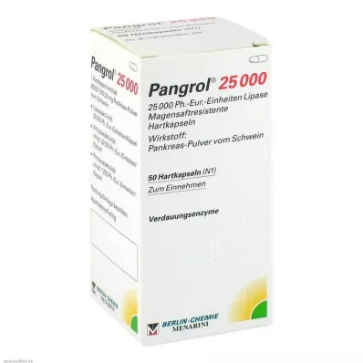 Pangrol 25000 tvrde kapsule s gastrorezistentnom ovojnicom, 50 kom
