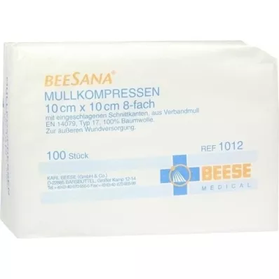 MULLKOMPRESSEN 10x10 cm nesterilno 8-slojno, 100 kom