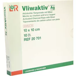 VLIWAKTIV AG Tampon od aktivnog ugljena sa srebrom 10x10 cm, 10 kom