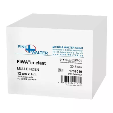 MULLBINDEN 12 cmx4 m 100% pamuk, 20 kom
