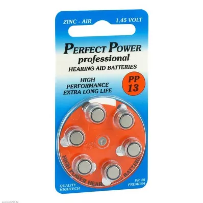 BATTERIEN za slušna pomagala Power PP13, 6 kom