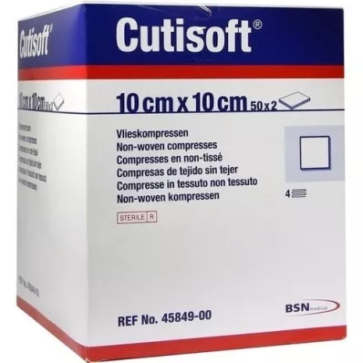 CUTISOFT Komprese od flisa 10x10 cm sterilne, 50x2 kom