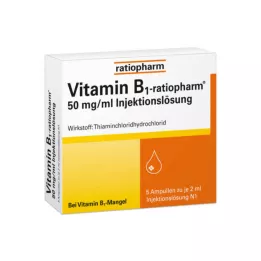 VITAMIN B1-RATIOPHARM 50 mg/ml otopina za inj. ampule, 5X2 ml