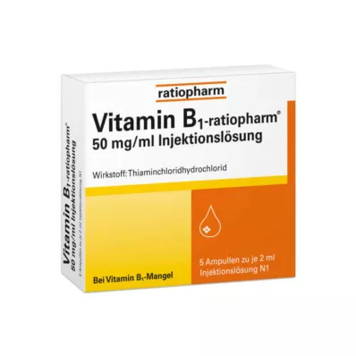 VITAMIN B1-RATIOPHARM 50 mg/ml otopina za inj. ampule, 5X2 ml VITAMIN B1-RATIOPHARM 50 mg/ml otopina za inj. ampule, 5X2 ml