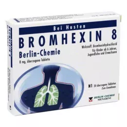 BROMHEXIN 8 Berlin Chemie obloženih tableta, 20 kom