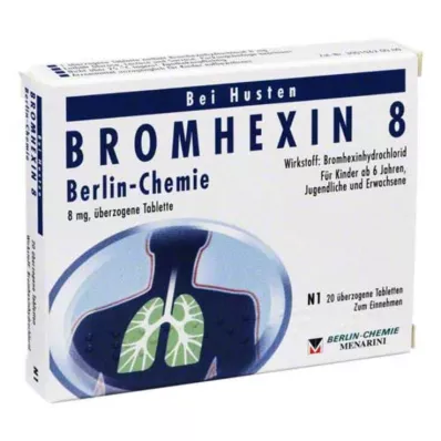 BROMHEXIN 8 Berlin Chemie obloženih tableta, 20 kom