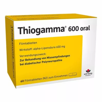THIOGAMMA 600 oralnih filmom obloženih tableta, 60 kom THIOGAMMA 600 oralnih filmom obloženih tableta, 60 kom