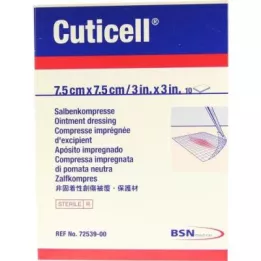 CUTICELL Komprese od masti 7,5x7,5 cm, 10 kom