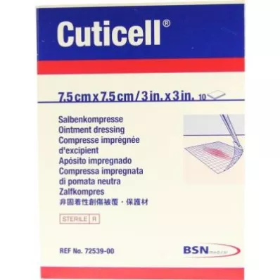CUTICELL Komprese od masti 7,5x7,5 cm, 10 kom