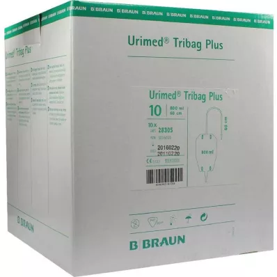 URIMED Tribag Plus vrećica za noge za urin 800ml 60cm ster., 10 kom