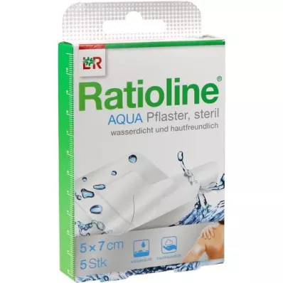 RATIOLINE aqua flaster za tuširanje Plus 5x7 cm sterilni, 5 kom