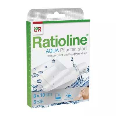RATIOLINE aqua flaster za tuširanje Plus 8x10 cm sterilni, 5 kom