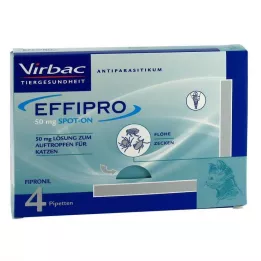 EFFIPRO 50 mg otopina za mrlje za mačke, 4 kom