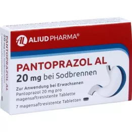 PANTOPRAZOL AL 20 mg sa sodbr.želučanim sokom tableta, 7 kom