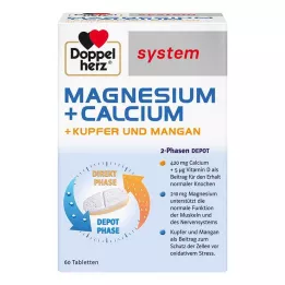 DOPPELHERZ Magnezij+Kalc.+Bakar+Mangan sist.tab., 60 kom